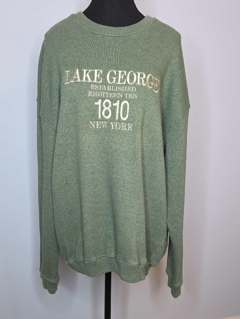 George Olive Green 'Lake George 1810' Crewneck Sweater